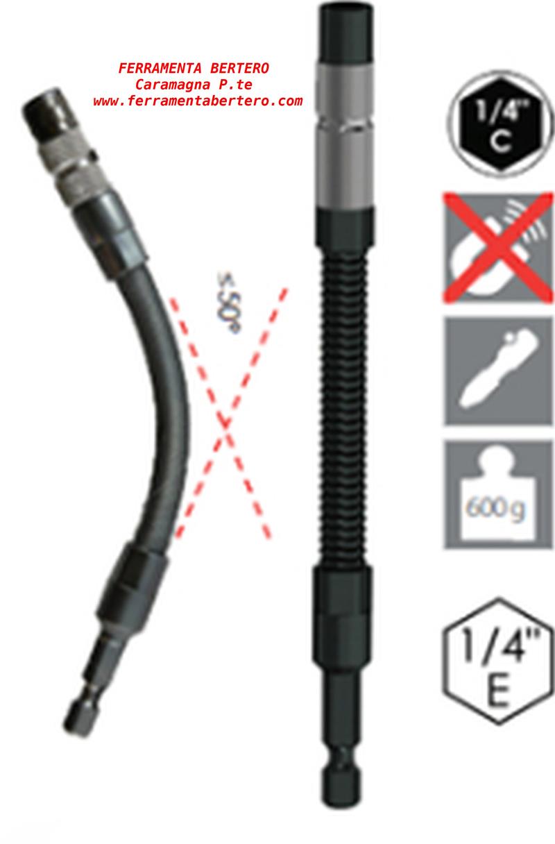 Giravite Porta Inserti Magnetico Flessibile 1/4″ – Attrezzo Universale Per Viti E Bulloni