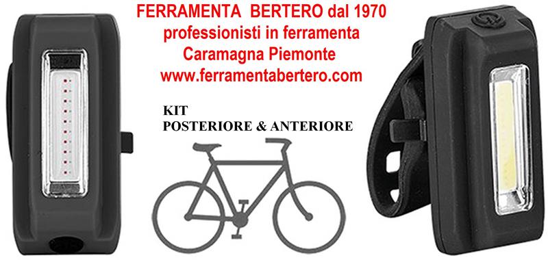 Draper Set Luci Bici LED Anteriore E Posteriore - Multicolore, Facili Da Montare Con Staffe A Sgancio Rapido